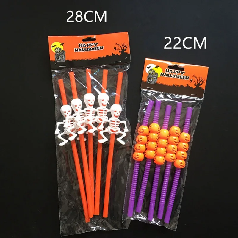 

5Pc Halloween Pumpkin Straw Ghost Straws Halloween Decoration Straws Halloween Party Supplies Halloween Decorations For Home