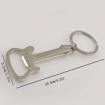 

300pcs New mini creative Gift Zinc Alloy beer guitar bottle opener key chain keyring key opener Tool