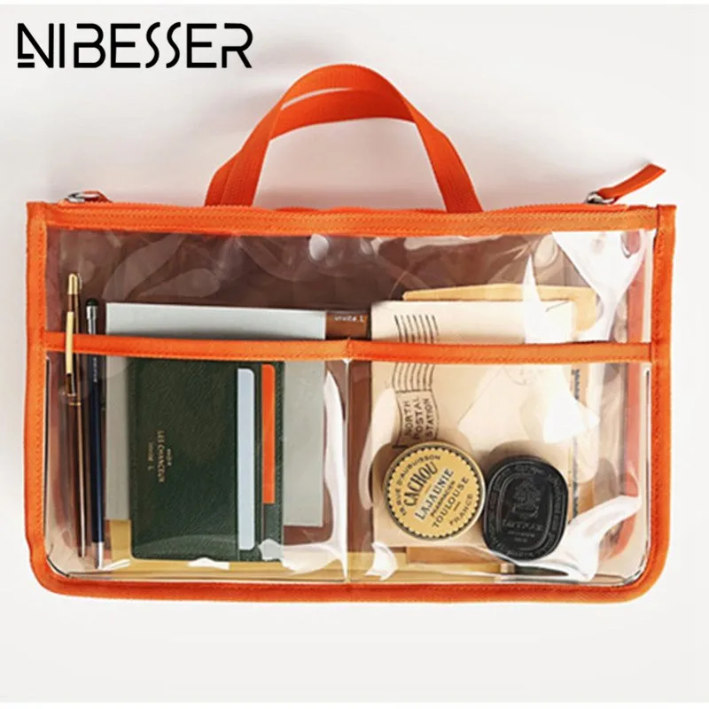 

NIBESSER Waterproof Multi-functional Cosmetic Bag Beauty Package Double Zipper Travel Toiletry Bags PVC Makeup Wash Storage bag