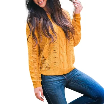 

Casual Long Sleeve Knitted Sweater Women Warm Winter Sweater Oversize O Neck Female Fit Knit Sweaters Pullover Abrigo Mujer