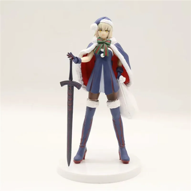 Anime Fate Grand Order Saber Altria Pendragon Santa Ver. PVC Action Figure Toys Christmas Saber Dolls Brinquedos Gift 18cm  (4)