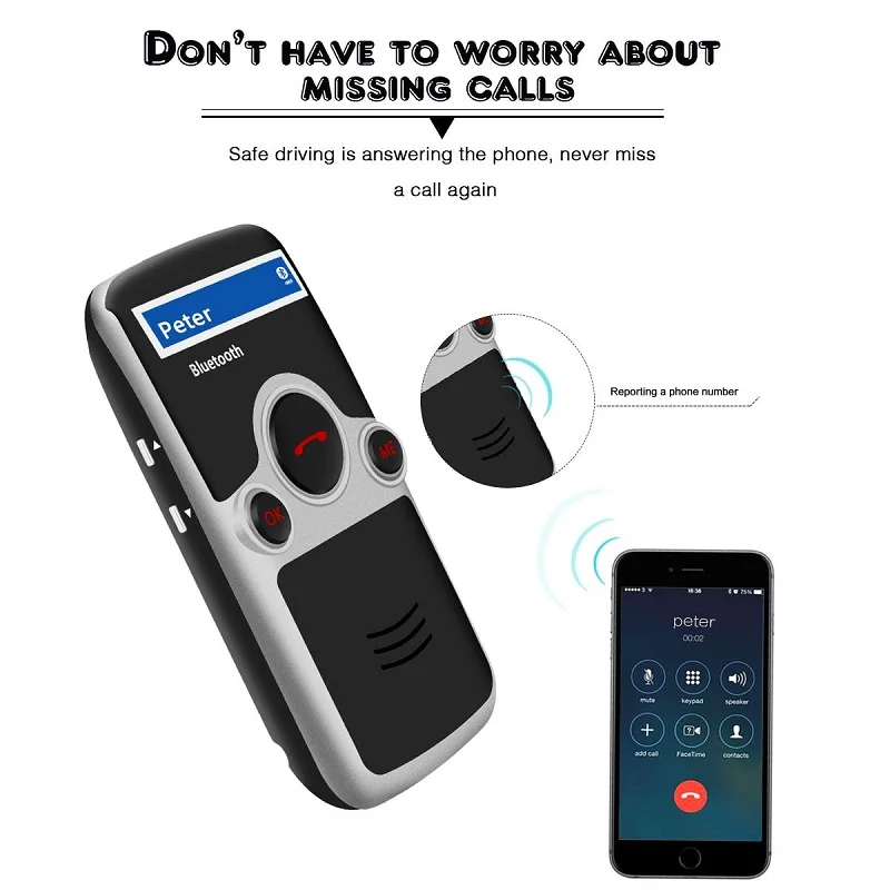 ANLUD A6 Солнечный беспроводной громкой связи Bluetooth автомобильный комплект Fm стерео
