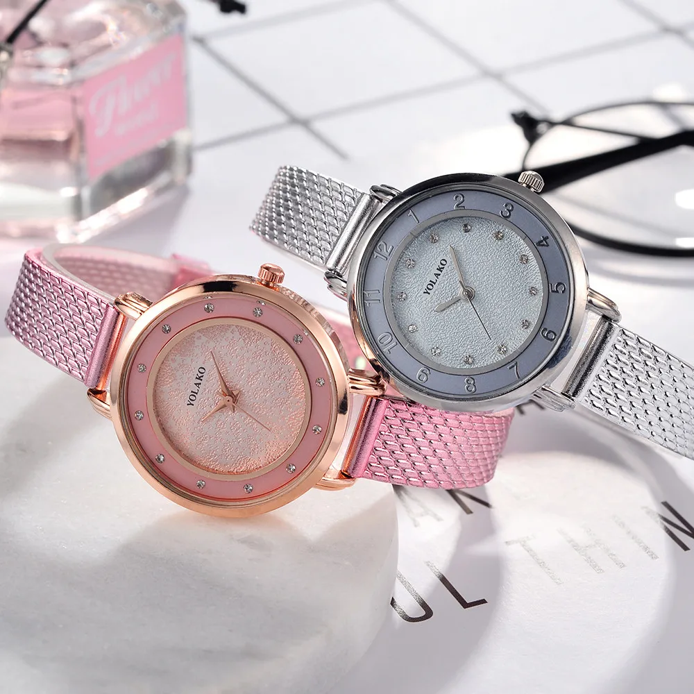 YOLAKE кварцевые наручные часы Reloj hombre женские с алмазным цифровым циферблатом