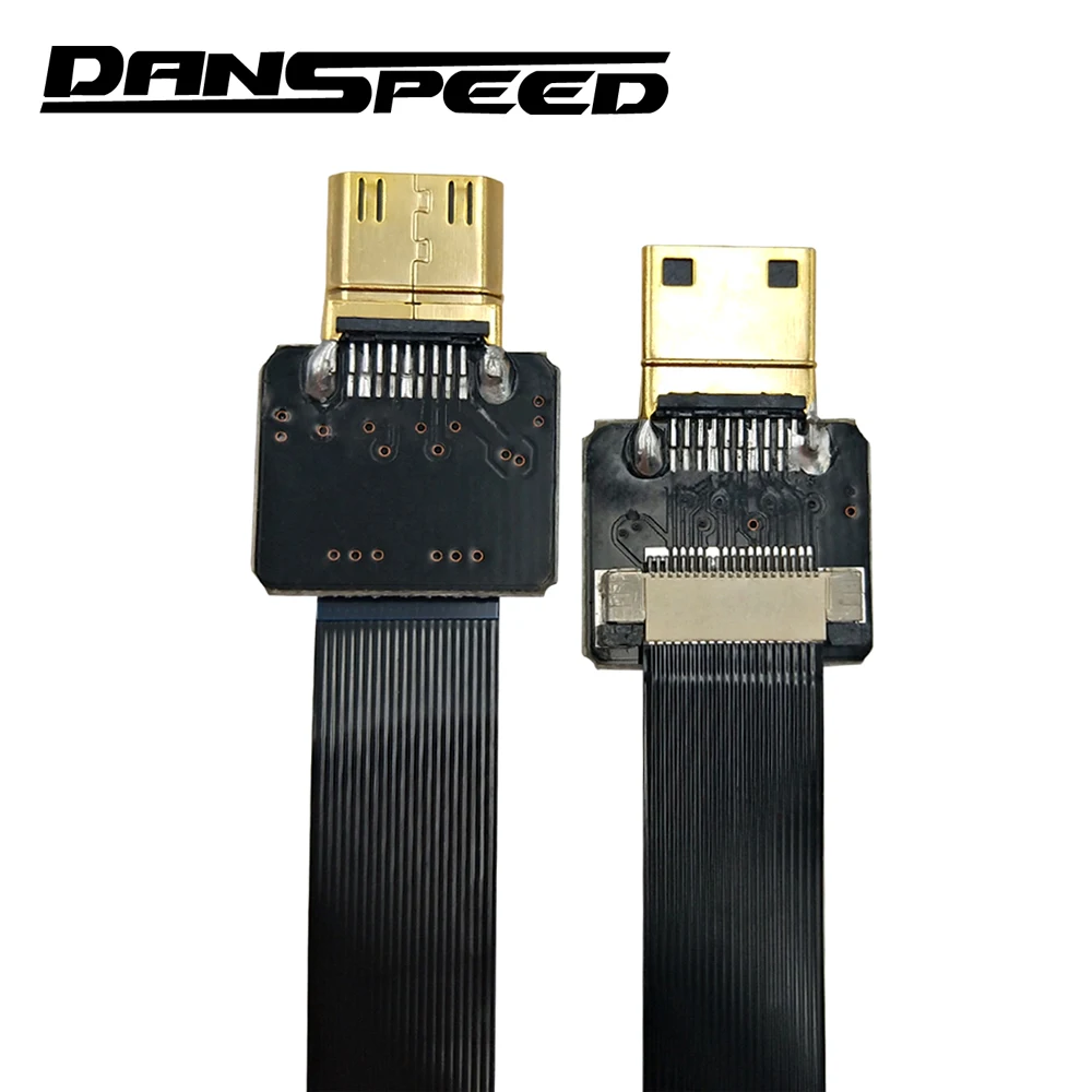 Danspeed fpv m/m ذكر لذكر ميني hdmi إلى ميني hdmi fpc كابل شقة لل تصوير الجوي طول 20 سنتيمتر