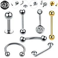 1PC Titanium Internal Thread Belly Bar Labret Piercing Tongue Ring Tragus Cartilage Helix Earring Conch Rook Daith Lobe Piercing