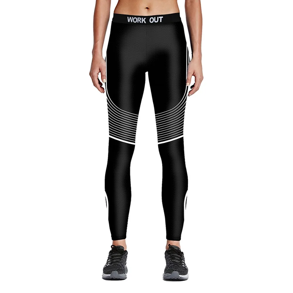 Женские спортивные черные штаны в полоску, плюс размер, в горошек, с 3D принтом, для бега, тренажерного зала, Экипировка для йоги, брюки, S до 4xl, спортивные Леггинсы в стиле панк