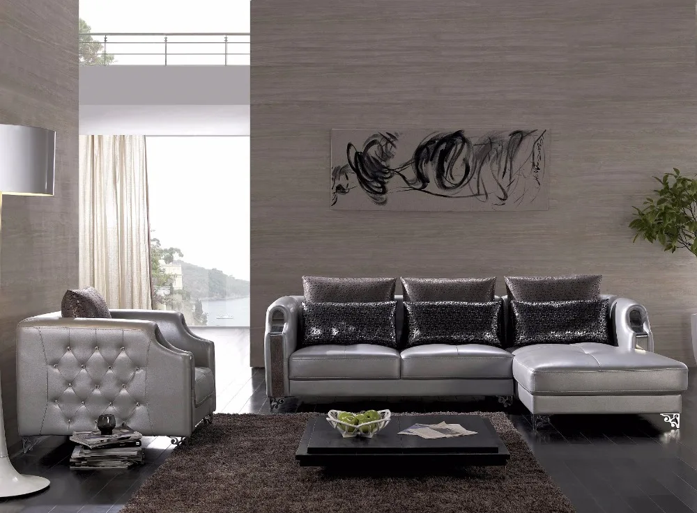 

2019 Bean Bag Chair Bag European Style Set Armchair Chaise Hot Sale Italian Leather Corner Sofas For Living Room Furniture Sets