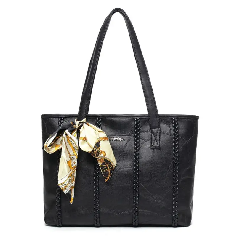 High Quality Women Leather Handbag Shoulder Bag With Scarf Ladies Purse Satchel Tote Messenger ...