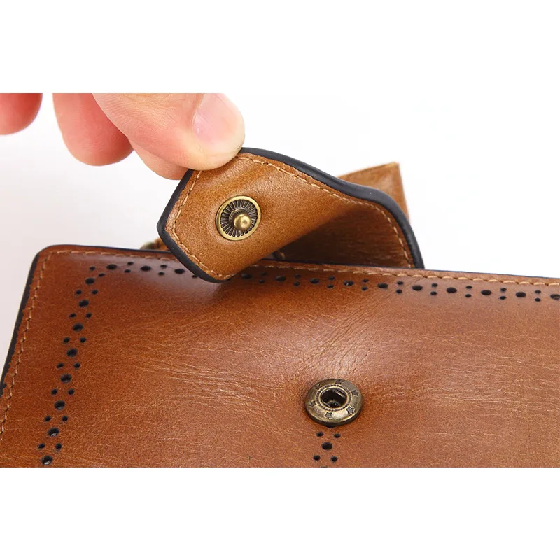 Женский мини-клатч из натуральной кожи с натуральным масляным воском, кошелек с двойным карманом для монет, женский кожаный держатель для карт, кошелек, сумка