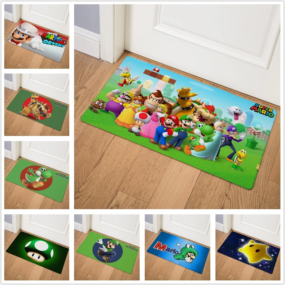 

New Super Mario Bros. U long Door carpet Outdoor Entrance Welcome Pad Soft Rug Doormat Indoor Bathroom Kitchen Carpet Floor Mats