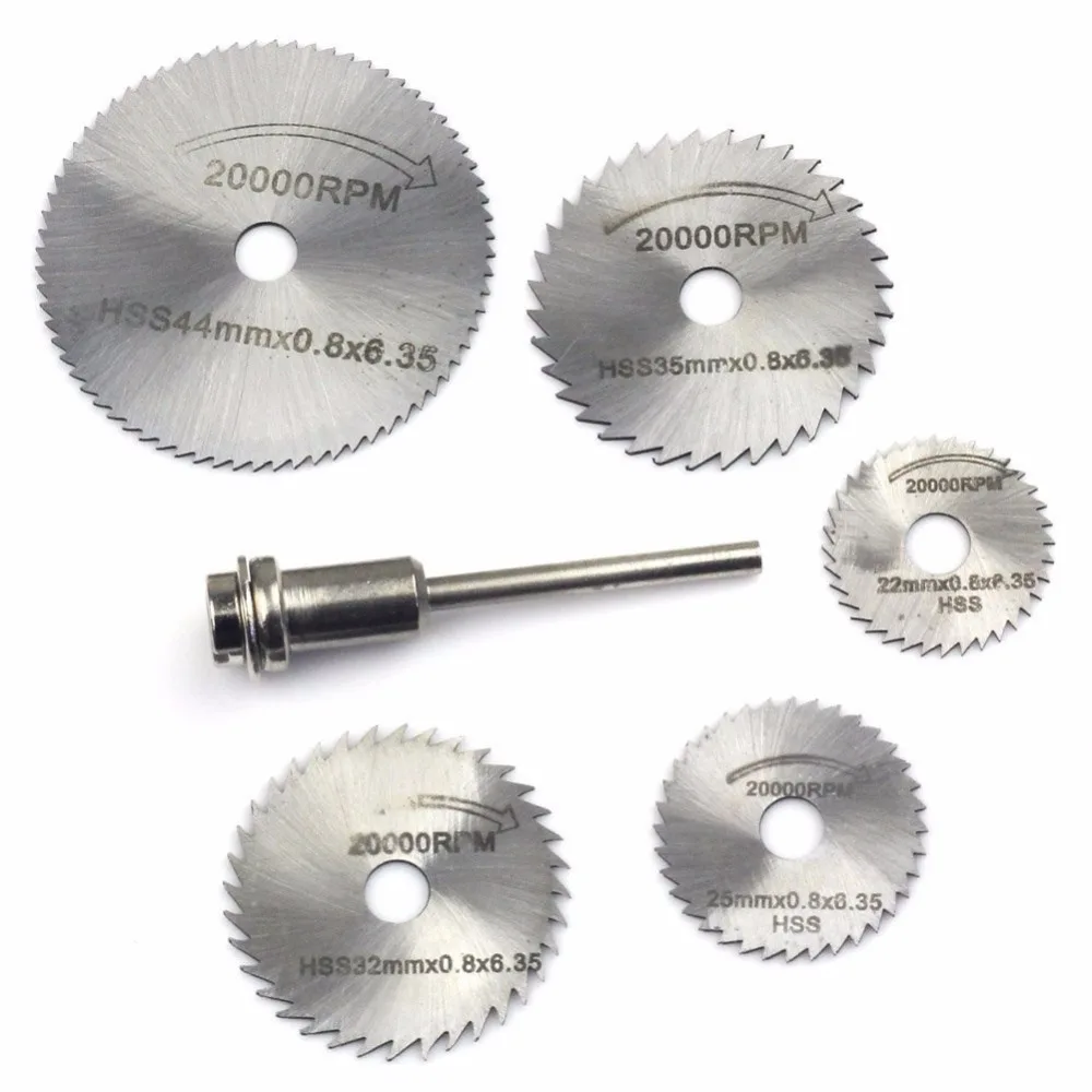 

6Pc/set Mini HSS Circular Saw Blade Rotary Tool For Dremel Metal Cutter Power Tool Set Wood Cutting Discs Drill Mandrel Cut off