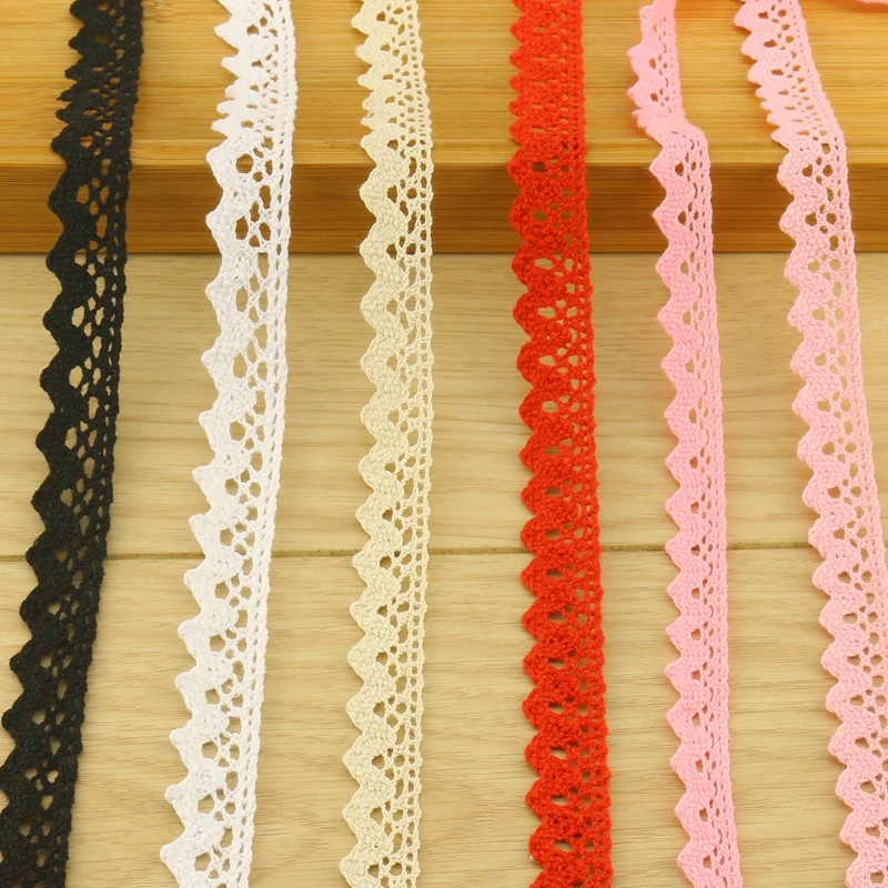

1 Yard Multicolor Patchwork Cotton Crocheted Lace Ribbon Apparel Sewing Fabric Material DIY Handmade Hair Accessories Material