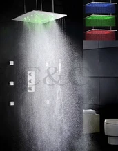Nebel und Niederschläge 20-zoll-led temperaturempfindliche regen duschkopf thermostatischen bad brausebatterie gesetzt