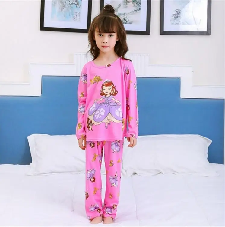 

Girls Pyjamas Kids Cotton Long Johns Nightwear suit Girls underwear Big Children Pajamas 2pcs Long Sleeve Sleepwear Sets