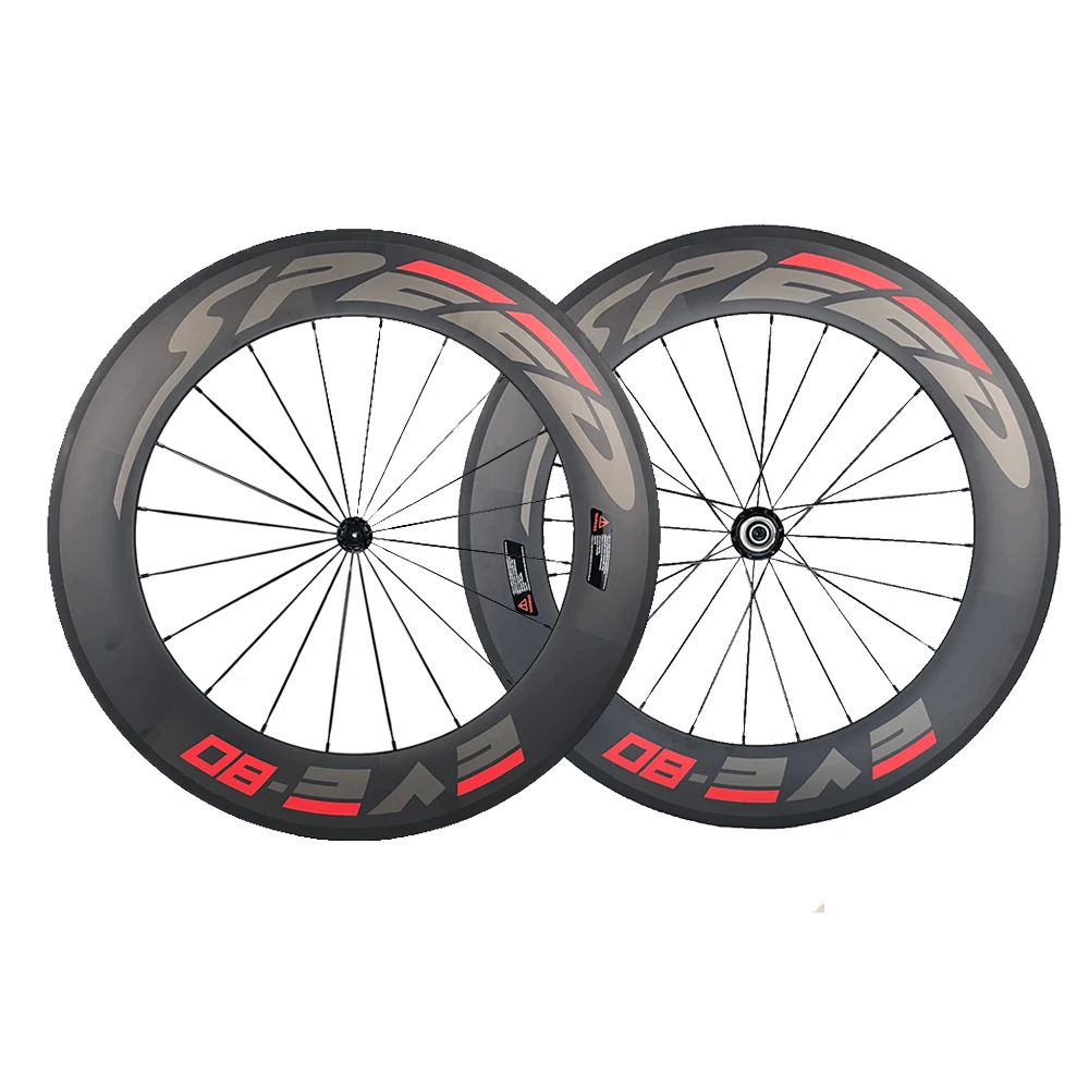 Flash Deal Speedeve 88mm Full Carbon Road Bike Wheel 100% Carbon Fiber Bicycle Wheelset Front Rear Wheel 23mm Width 700C customizable 38mm 1