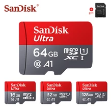 SanDisk micro sd карта 64 Гб класс 10 карта памяти 16 ГБ 32 ГБ tarjeta micro sd 128 Гб microsd TF карты памяти sd Бесплатный адаптер