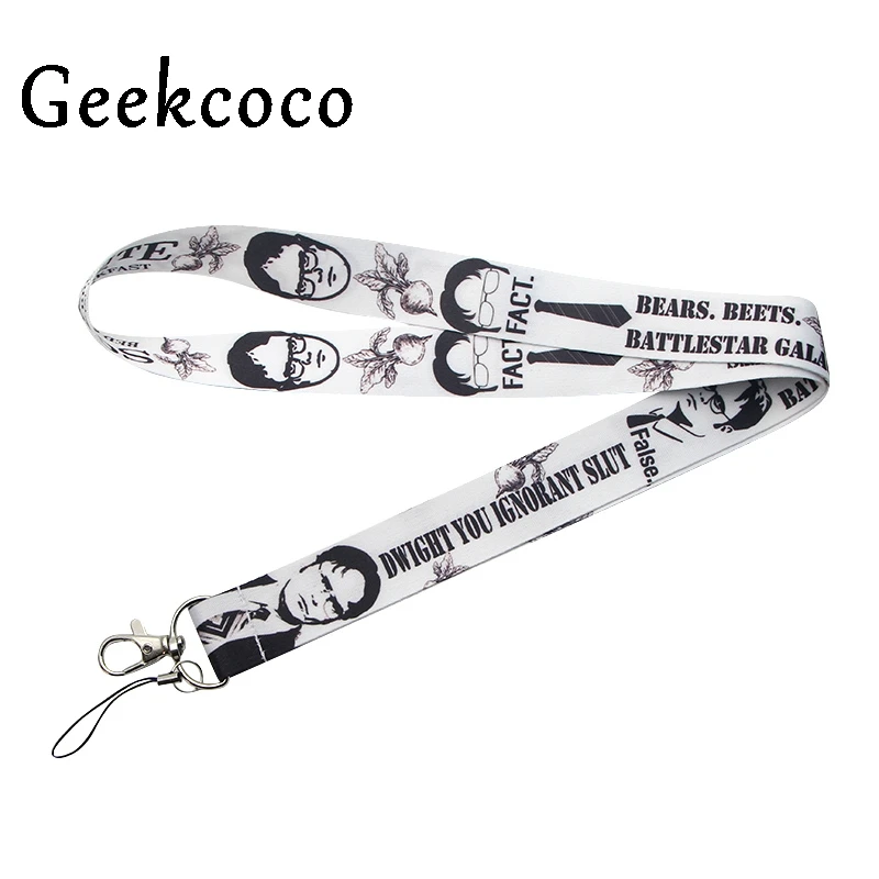 

Office tv show Dwight schrute keychains Accessory Safety Breakaway Phone USB ID Badge Holder Keys Straps Tag Neck lanyard J0239