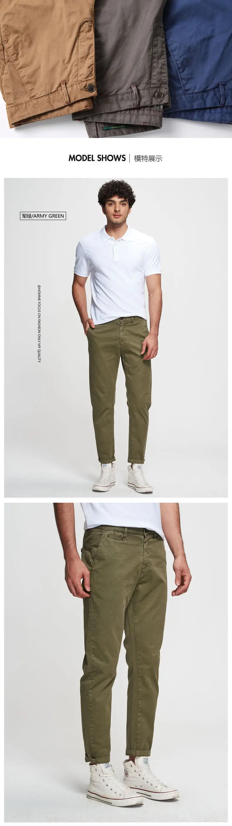 Fashion Pants Men Quality Cotton Pencil Pants Male Washed Slim Fit Pants Mens Trousers Korean Brand MuLS Casual Straight Pant 04