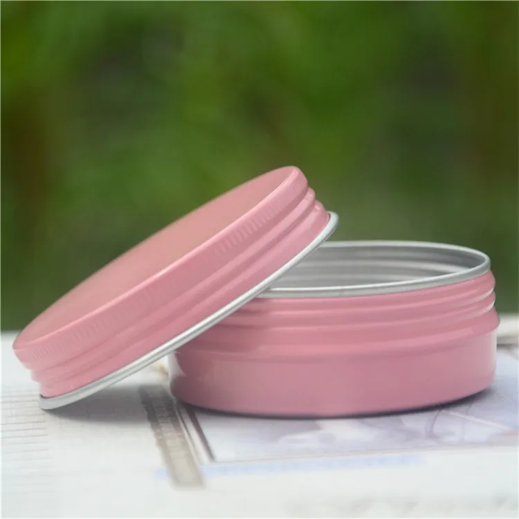60 X розовый/золотой/розовый красный/серебристый 60 мл Алюминиевый Бальзам для губ в круглой баночке Оловянная емкость для хранения контейнеры с винтовой крышкой бальзам для губ - Цвет: Розовый