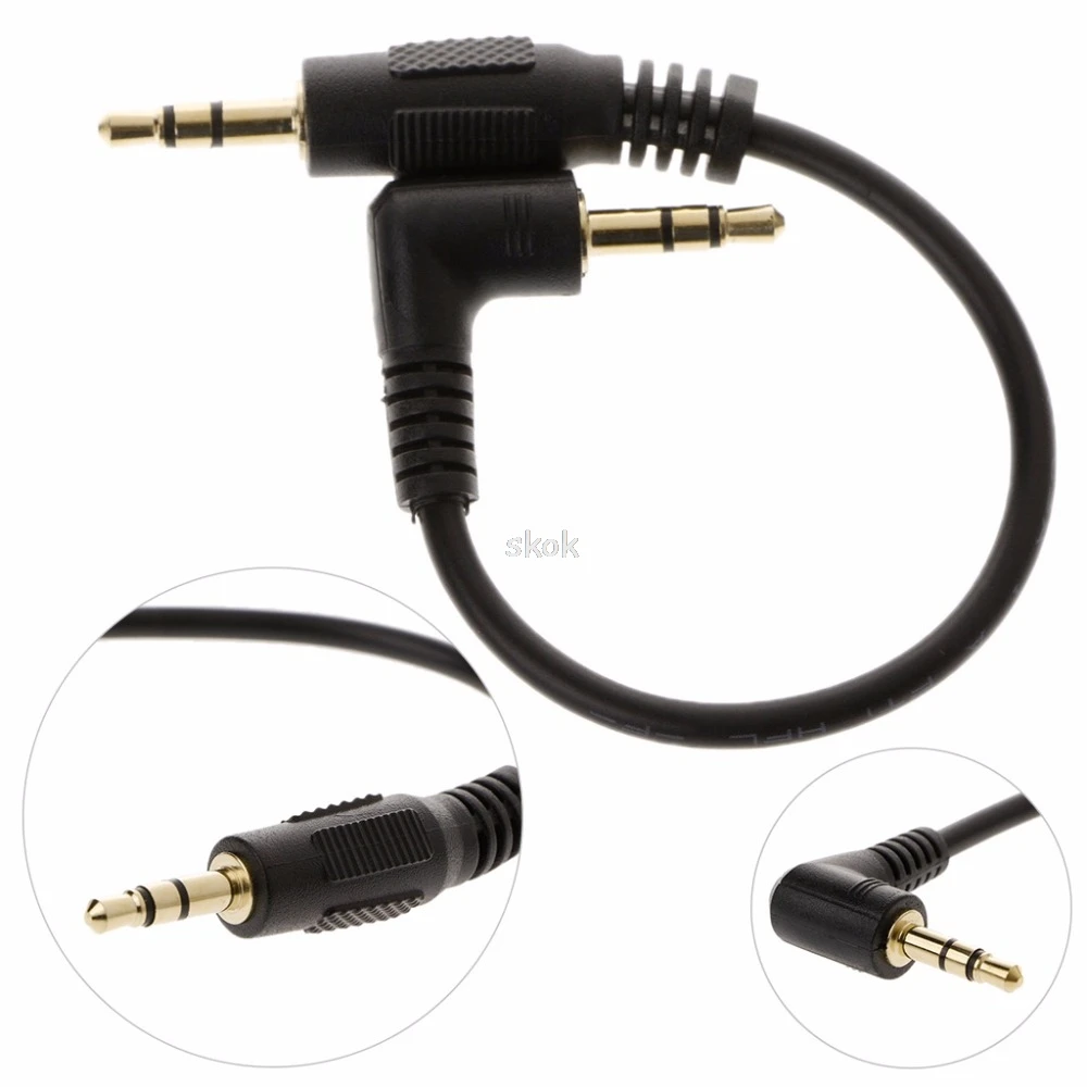 

10cm Auto Car Right Angle Male To Male 3.5mm Aux Jack Speaker Audio Cable Adapter J26 19 dropship