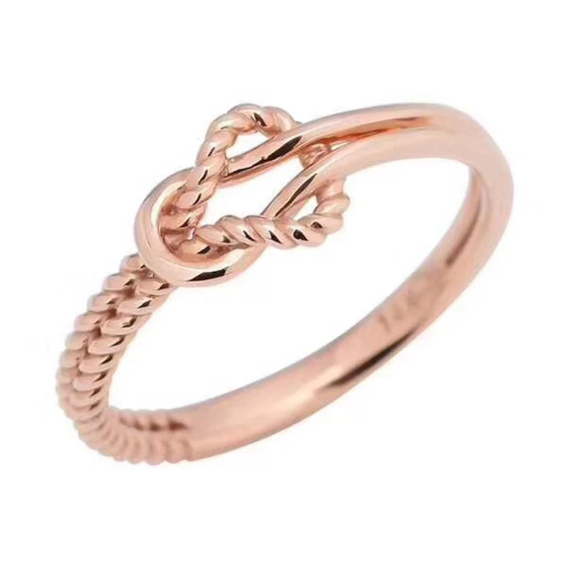 Aazuo 18 K розовое золото без камня цветок конопли кольцо для женщин очаровательные ювелирные изделия Мода любовь подарок крошечные тонкие Au750