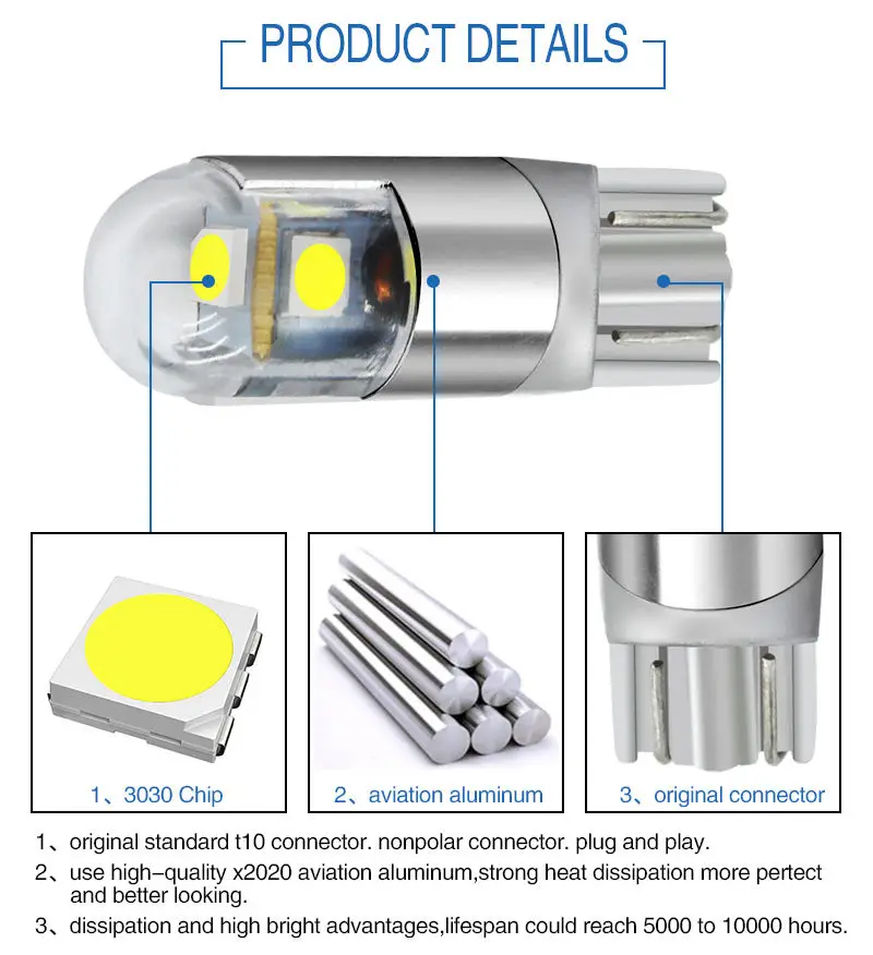 Современный автомобиль 1 шт. T10 W5W 194 3030 3SMD габаритный фонарь лампы Подсветка салона автомобиля Стайлинг Универсальный 6000K белый светодиодный автомобильный Светильник лампы