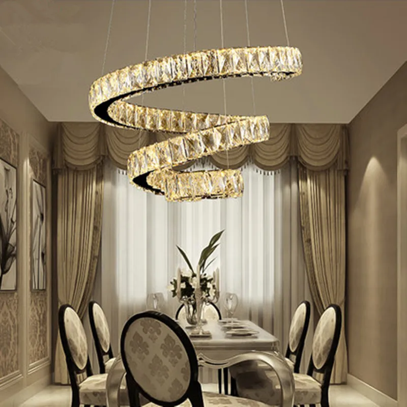 

Modern simple crystal restaurant ceiling lights 72W led individual meal bar lights creative round bedroom study ceiling lamps