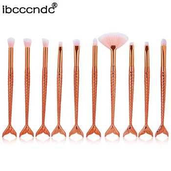 

Diamond Rainbow Make Up Brush Set 10pcs Professional Eye Make Up Eyeliner Eyebrow Eyeshadow Brush Set Rose Gold Makeup Brushes