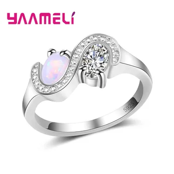 

Fashion Popular Finger Rings For Ladies 925 Sterling Silver Accessories Pretty Party Jewelry With Shiny Stone Hot Sell