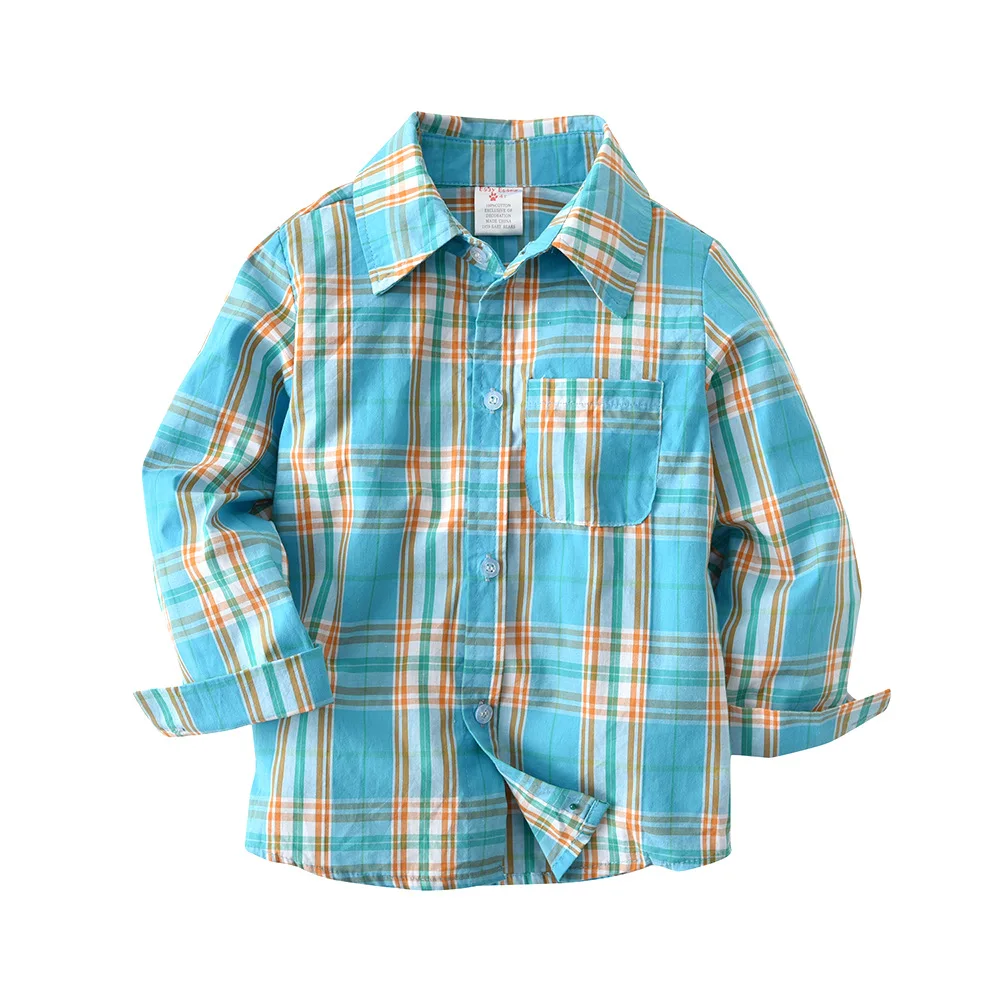 

2018 Children Boys Plaid Shirts Kids Tops Outwear Clothing Baby Cotton Kids Plaid Shirts Children Clothing