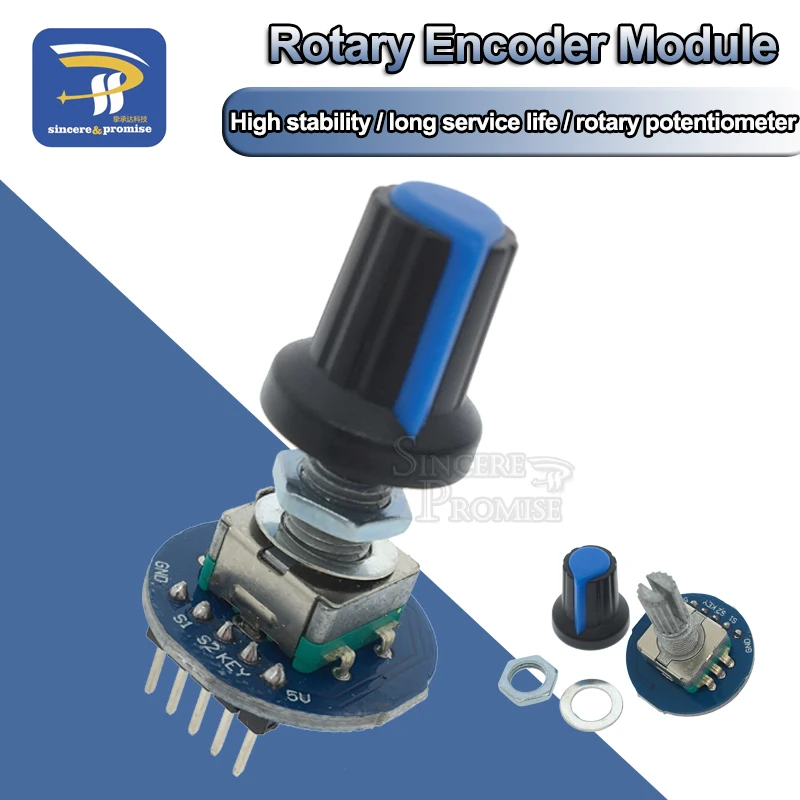 

Rotating Potentiometer Knob Cap Digital Control Module Rotary Encoder Controller Switch 5V Diy Kit EC11 For Arduino PCB Board