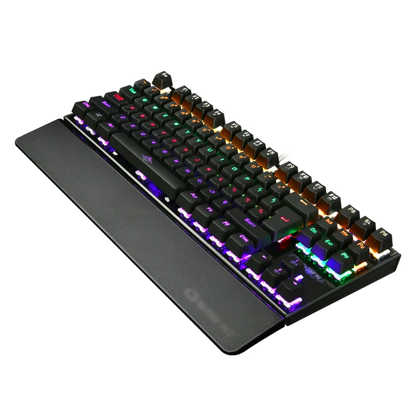 NoEnName_Null K28 ABS 87 keys Mechanical Gaming Keyboard Blue Switches Wired USB Colorful LED Backlit For Computer Game Lover