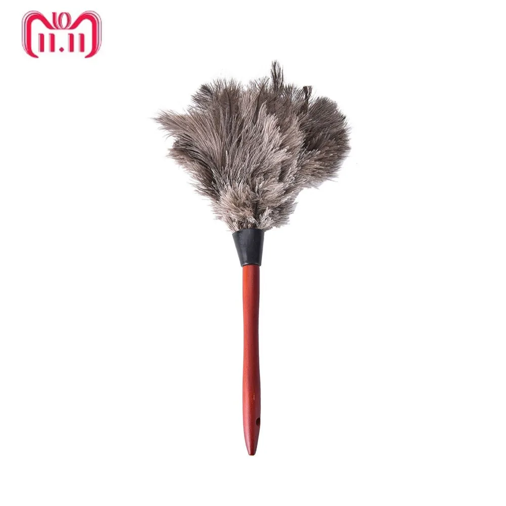 

1Pcs Natural Feather Duster Brush Wood Handle Anti-static Cleaning Tool Household Furniturer Car Dust Cleaner