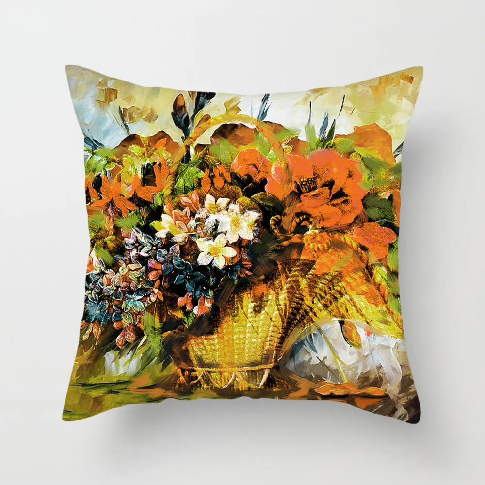 Fuwatacchi наволочки для подушек с рисунком подсолнуха, наволочки для подушек с изображением листьев заката для дома, дивана, стула, декоративные наволочки с цветочным рисунком