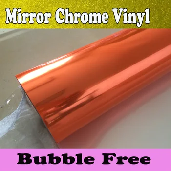 

Premium Stretchable Orange Chrome Mirror Vinyl Wrap For Car Wrap Chrome Orange Wrap Film Size:1.52*20M/Roll