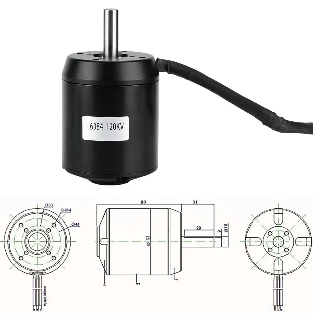 6384 120KV BLDC Outrunner бесщеточный сенсорный двигатель для электрического балансировочного скутера, скейтборда, сменный аксессуар