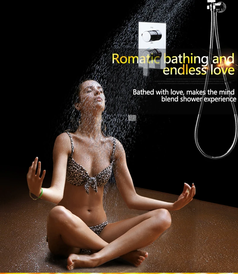 Bathroom  LED Shower Set 20 Embedded Box Ceiling Rain Shower Sets Rainfall 3 Jets Concealed SUS304 Panel Bath & Shower Faucets (9)