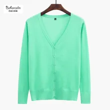 15 однотонных цветов, свитер, женский кардиган, вязаный свитер, пальто с длинным рукавом, вязаный крючком, Женский Повседневный Кардиган с v-образным вырезом, женские кардиганы, топы