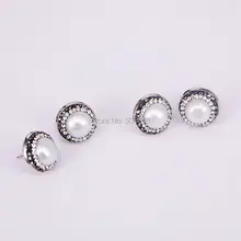 10 пар zyz156-8438 новинка, Шарм Винтаж Дизайн Стиль Pave CZ круглый природа Серьги с жемчугом шпильки для Для женщин ювелирные изделия