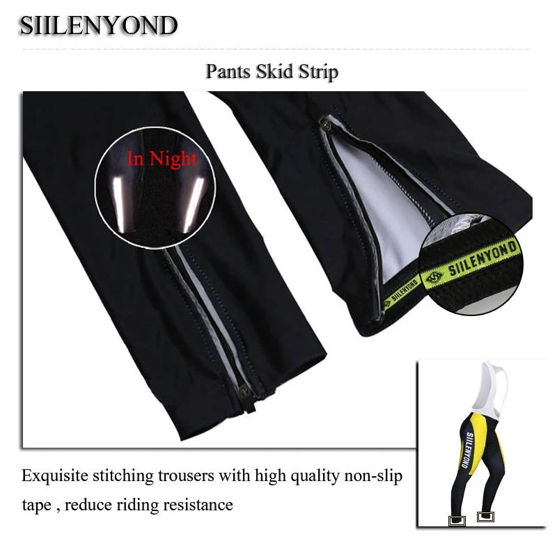 SIILENYOND ropa ciclismo зимняя флисовая профессиональная длинная велосипедная Джерси, набор, одежда для горного велосипеда, одежда для горного велосипеда, костюм для гонок