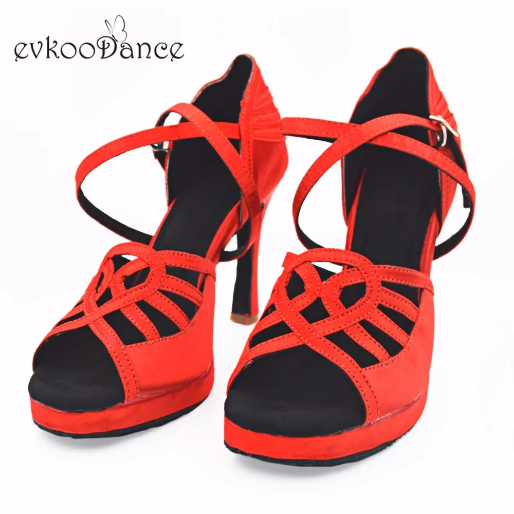 Zapatos De Baile Красная атласная Размеры США 4-12 каблук 10 см высокий каблук профессиональной Для женщин латинский танец сальсы обувь NL226