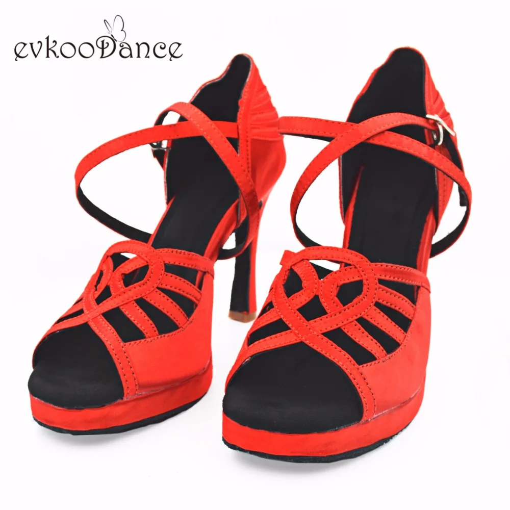 Zapatos De Baile/красные Сатиновые туфли на высоком каблуке 10 см размеры США 4 12