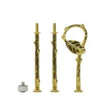 Формы для украшения торта в виде листьев пластина стержень 3 уровня Стенд Ручка Фитинги Оборудование фруктовый десерт сервер 3 набора серебро золото