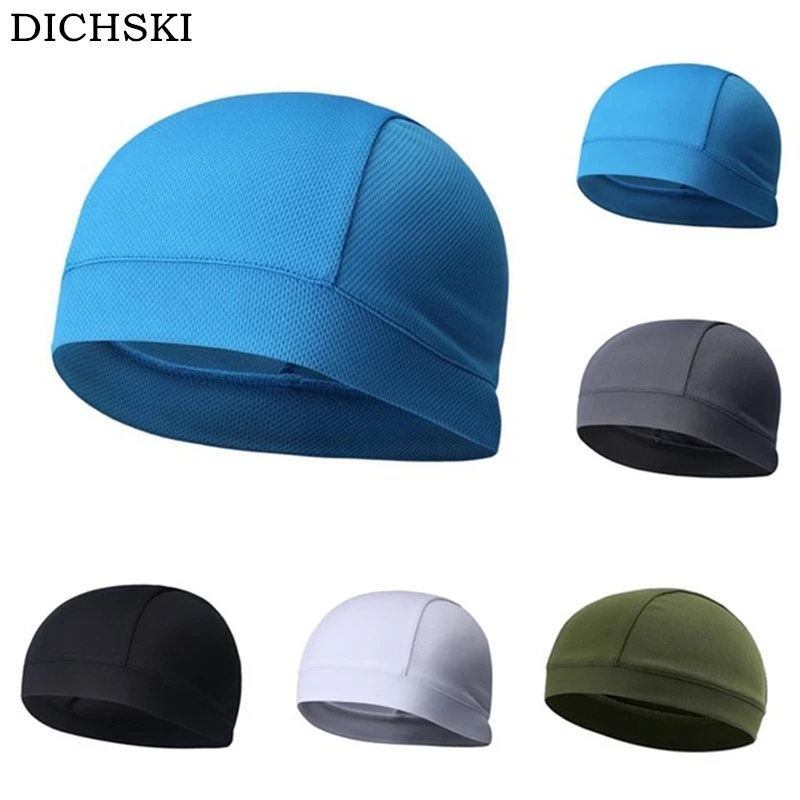 

DICHSKI Men and Women Sports Running Cap Summer Outdoor Sun Dust-Proof Breathable Helmet Liner Reflective Rayon Cycling Caps