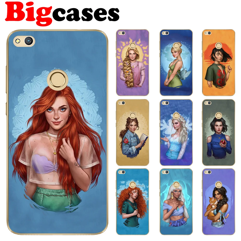 

For Huawei P8 P9 Lite 2017 Case Cover Soft TPU Silicone Fundas Sexy Princess Girl Coque Protective Phone Shell Honor 8 Lite Capa