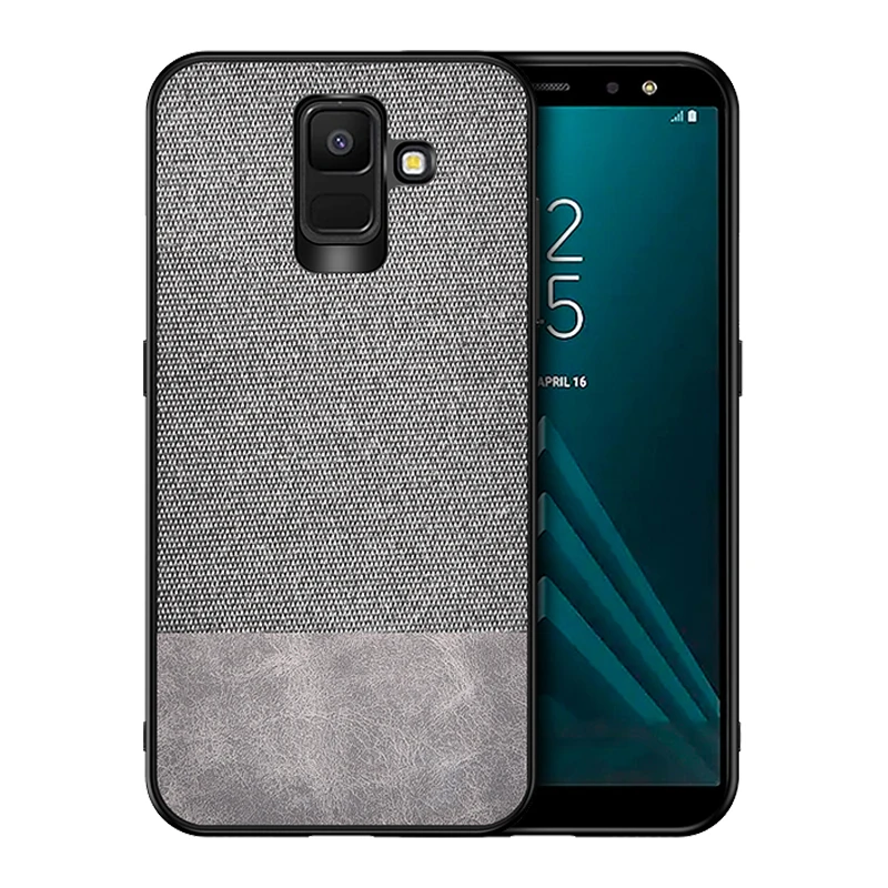 Хлопковый чехол Colth для samsung Galaxy A6 2018 Plus A7 A9 Slicone Shell тканевая задняя крышка A 6 7 9 On |