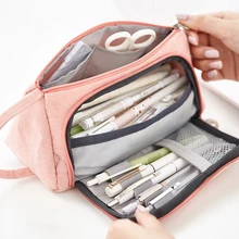 New Pencil font b Bag b font High Capacity Pen Case Side Open Zipper Pencil Case