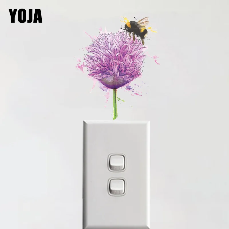 

YOJA Flower With Bees Kids Room Decor Wall Sticker PVC Colored Switch Decal 12ss0079