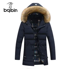 Шляпа съемный длинный стиль пальто повседневная Толстая зимняя куртка мужская три цвета Теплая мужская куртка хорошего качества плюс размер