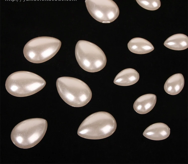 

water drop tear shape Cabochon cameo bezel FlatBack imitation Pearls Beads mobile Case bridal shoe handbag Glue on hair bowknot